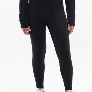 Athleta Girl Black Fleece High Rise Stash Your Treasures Leggings